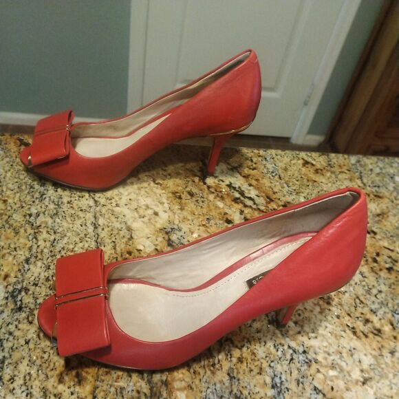 Louise et Cie LO-JORDYNA Women's LAVISH SHEEP NAPPA LEATHER PUMPS - Size 7M RED - Picture 4 of 12